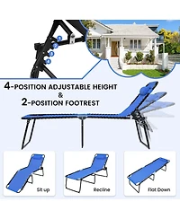 Inolait Sugift Foldable Recline Lounge Chair with Adjustable Backrest and Footrest