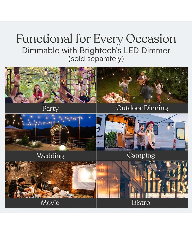 Ambience Pro 48ft Indoor/Outdoor Led String Lights with Spiral Buls