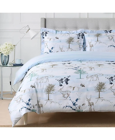 Alpine Snow 100% Cotton Duvet Cover Set, Full/Queen