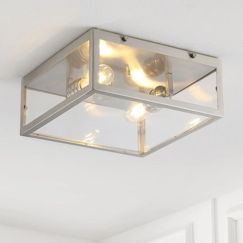 Jonathan Y Grayson Metal/Glass Led Flush Mount