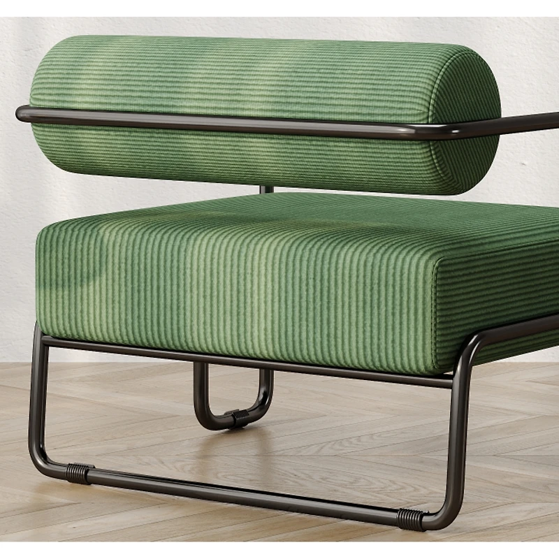 Simplie Fun Living Room Iron Sofa Chair, Lazy Individual Chair, Balcony Leisure Chair (Color: Green)