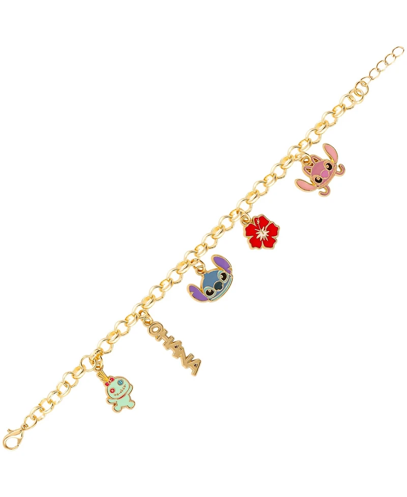 Disney Lilo and Stitch Fashion Stitch Charm Bracelet, 7+1'' Chain