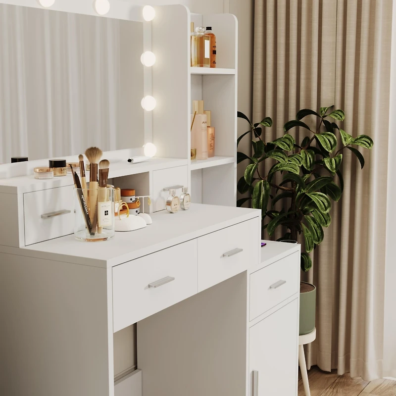 Streamdale Smart mirror dressing table with storage and drawers