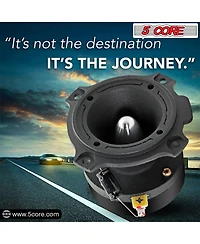 5 Core 6.5 inch Car Speakers & Tweeters Combo/ 2 Mid Range Speakers| 8Ohm, 2 Premium Tweeters - MR6.5-8oHMX2PCS+Tw-180X2PCS