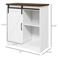 Homcom Farmhouse Bar with Storage Sliding Barn Door,