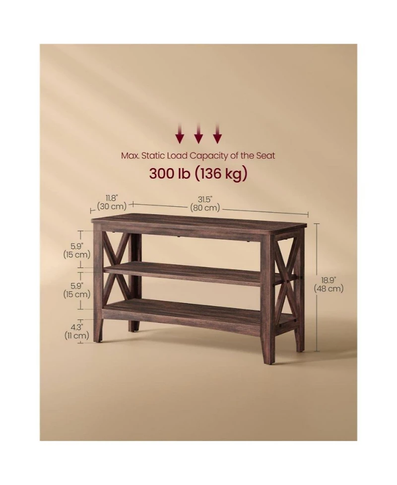 Entryway Storage Bench with Shelves for Shoes and Accessories Living Room