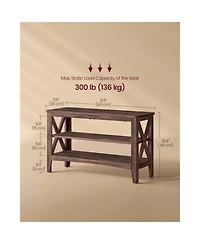 Entryway Storage Bench with Shelves for Shoes and Accessories Living Room