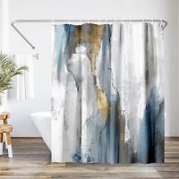 71x74 Abstract Shower Curtain - Revolving Motion by Pi Creative Art
