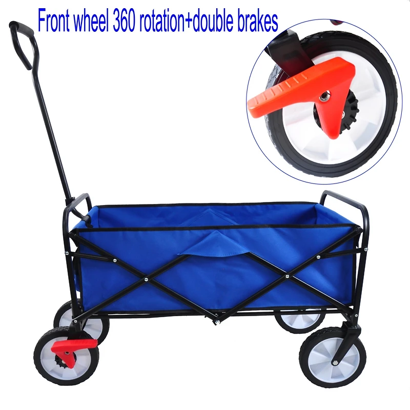 Streamdale Folding Wagon Garden Shopping Beach Cart (Blue)