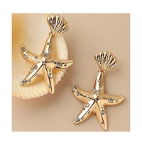 Sohi Women's Blue Starfish Drop Earrings