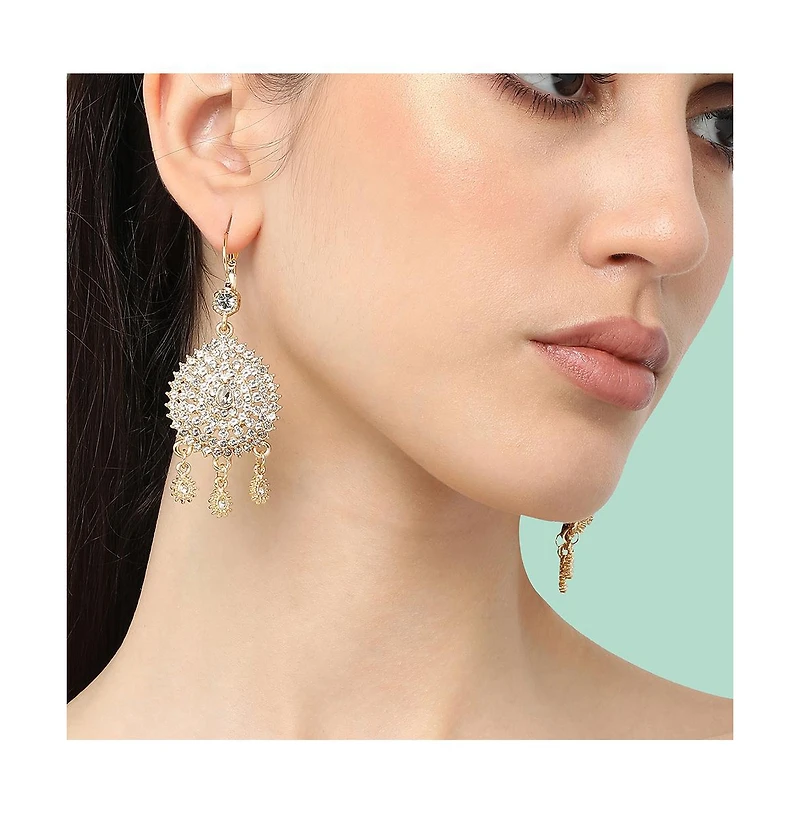 Sohi Women's Gold Regal Drop Earrings