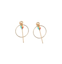 Sohi Women's Yellow Sleek Drop Earrings
