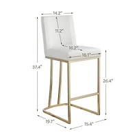 Streamdale Set of 2 Gold Brushed Velvet Bar Stools