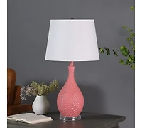 Streamdale 28" Pink Telli Pebble Mid-Century Resin Table Lamp