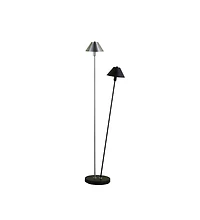 Streamdale Furniture 47.5" In Led Double G-9 Matte Powder Black/Silver Redman Brushed Nickel Floor Lamp
