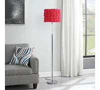 Streamdale 63"In Red Roses In Bloom Acrylic/Metal Floor Lamp