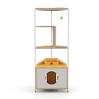 Streamdale Furniture Indoor Cat Tower with Feeding Station & Platforms