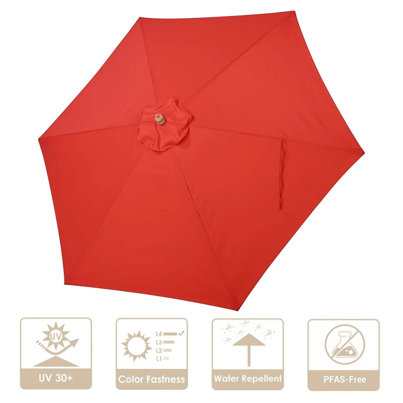 9Ft 6 Ribs Umbrella Cover Canopy Replacement Top Patio Outdoor Market Beach Red