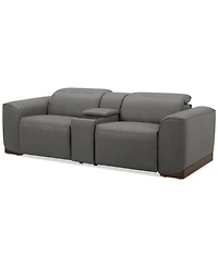 Lovro 3-Pc. Leather Sofa with 2 Power Motion Chairs & 1 Console, Created for Macy's