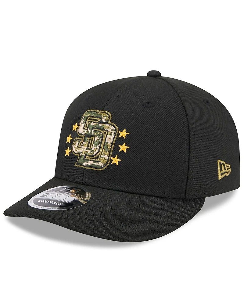 New Era Men's Black San Diego Padres 2024 Armed Forces Day Low Profile 9FIFTY Snapback Hat