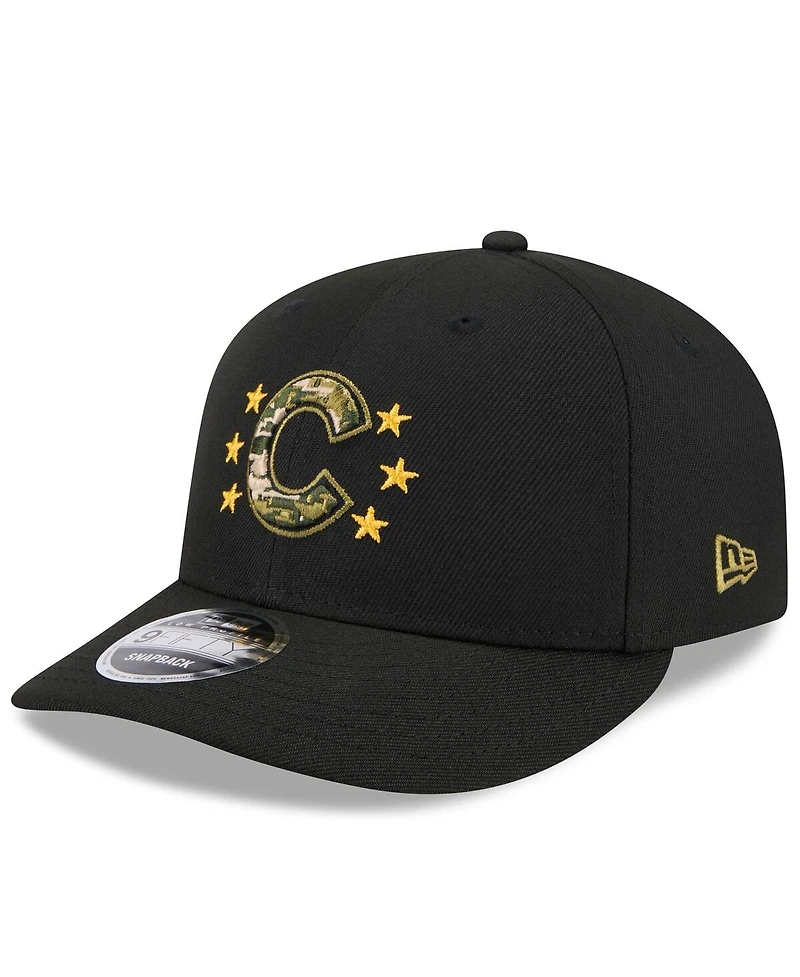 New Era Men's Black Chicago Cubs 2024 Armed Forces Day Low Profile 9FIFTY Snapback Hat