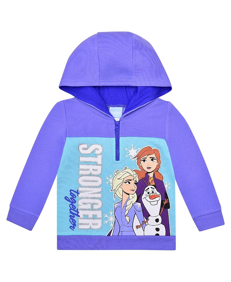 Children's Apparel Network Toddler Purple Frozen Graphic Half-Zip Hoodie