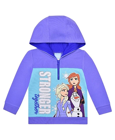 Children's Apparel Network Toddler Purple Frozen Graphic Half-Zip Hoodie