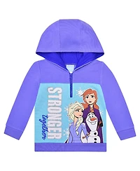 Children's Apparel Network Toddler Purple Frozen Graphic Half-Zip Hoodie