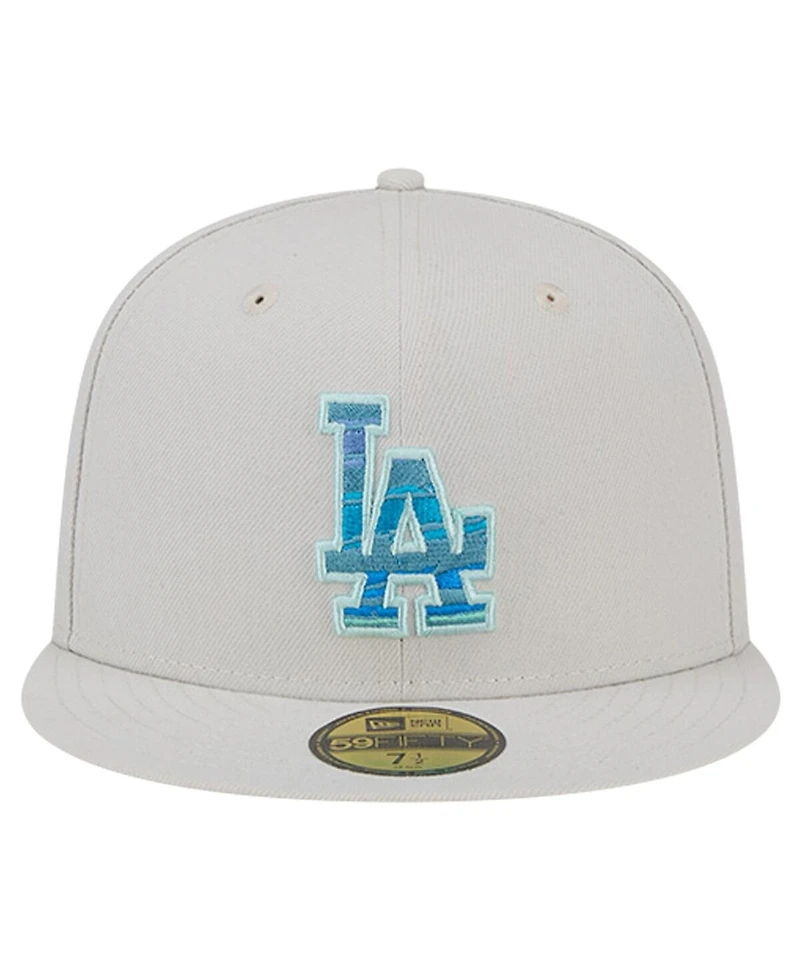 New Era Men's Khaki Los Angeles Dodgers Stone Mist 59FIFTY Fitted Hat