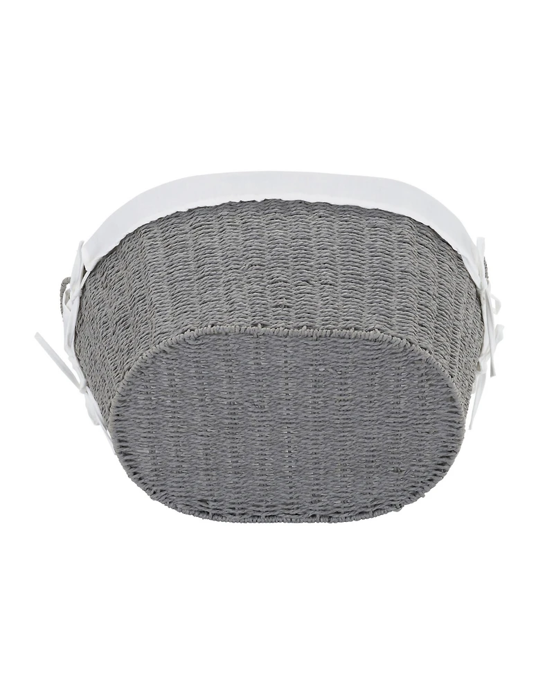 Household Essentials Woven Laundry Basket with Handles and Liner, Basket