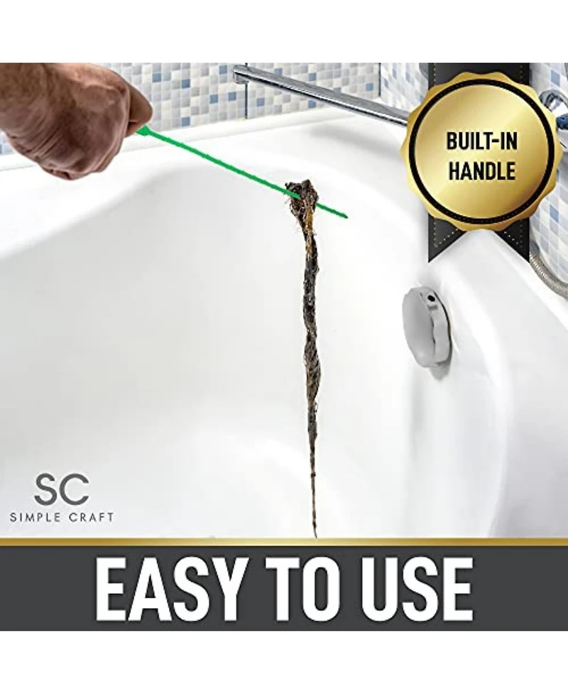 20-Inch Plumbing Snake Drain Clog Remover - 3 Pack