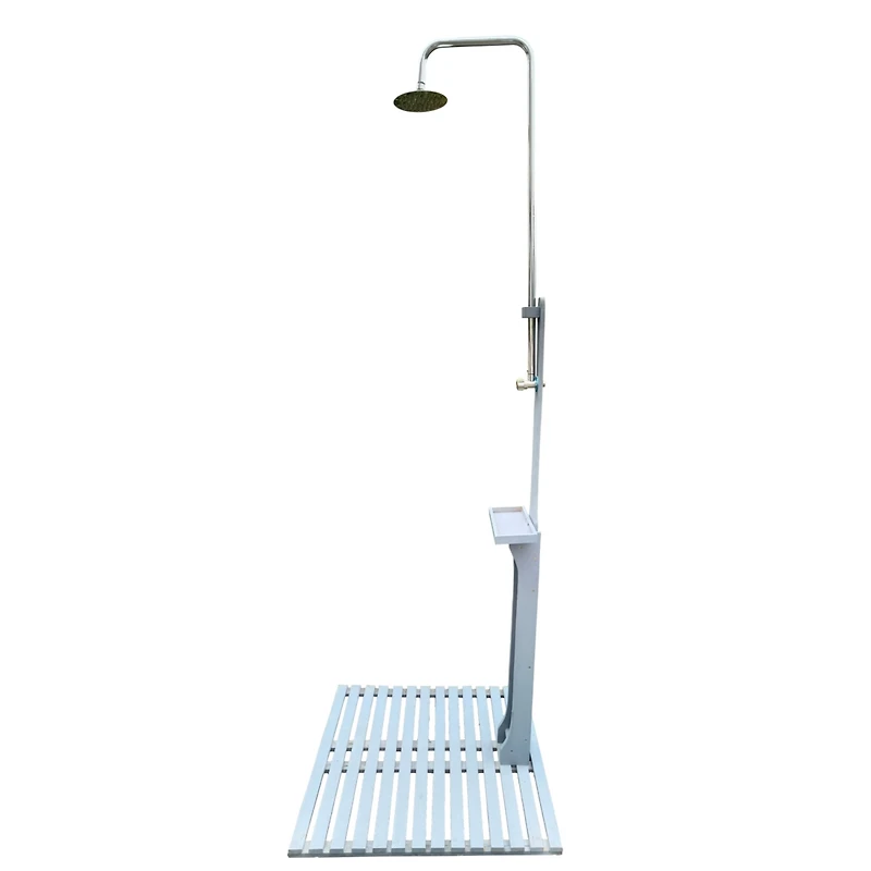 Simplie Fun Outdoor Garden Pool Shower With Chassis Board, For Swimming Pool, Patio, Terrace, Garden, Wood