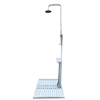Simplie Fun Outdoor Garden Pool Shower With Chassis Board, For Swimming Pool, Patio, Terrace, Garden, Wood