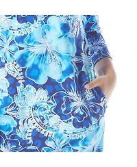 Beach House Style Quinn Split Neck Tunic Dress