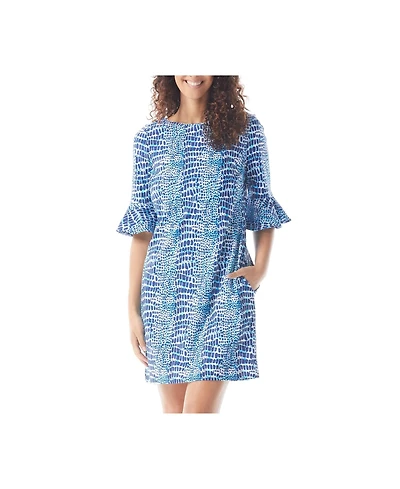 Beach House Style Animal Inspired Print Tenley Smocked Waist Tank Dress