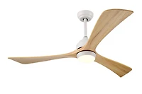 Streamdale 52" Ceiling Fan with Remote Control, 6 Speeds (White/Natural)