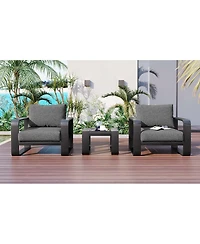 Streamdale Aluminum Frame Patio Set with Thick Cushion & Coffee Table