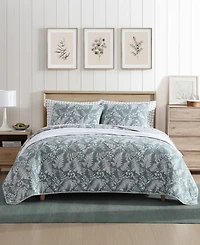 Closeout! Eddie Bauer Fern Garden Reversible 3 Piece Quilt Set