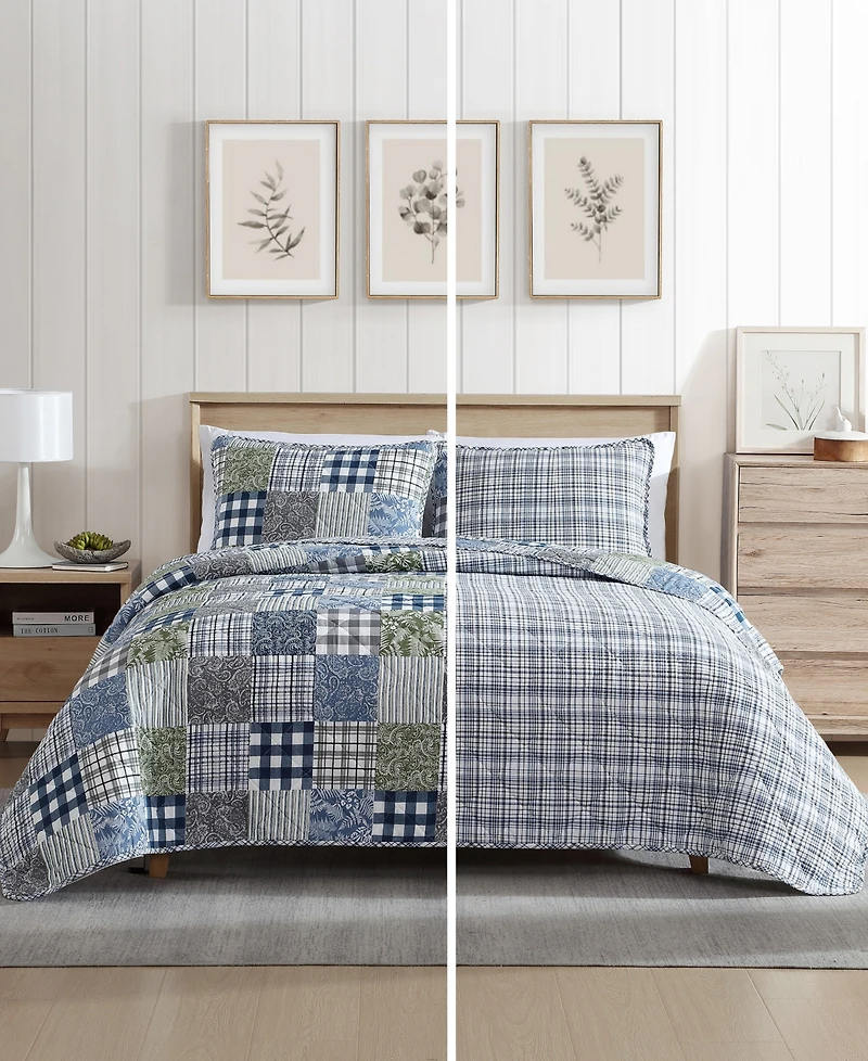 Eddie Bauer Cozy Plaid Patchwork Reversible 3 Piece Quilt Set