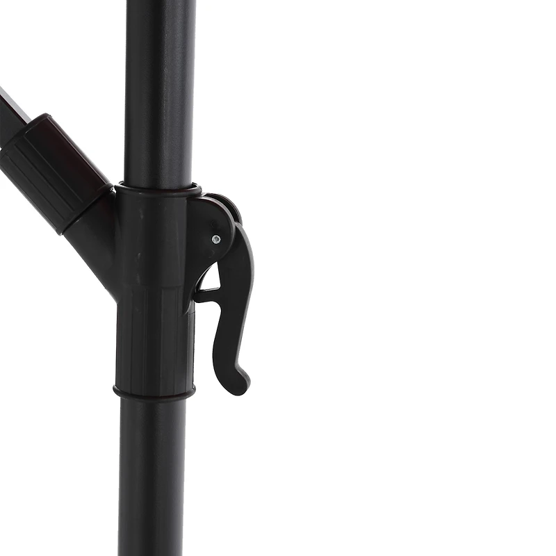 Simplie Fun 10FT Solar Led Offset Hanging Market Patio Umbrella (Orange)