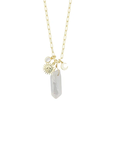Macy's Quartz Sun and Moon Charm Necklace 14k Gold Plated or Silver