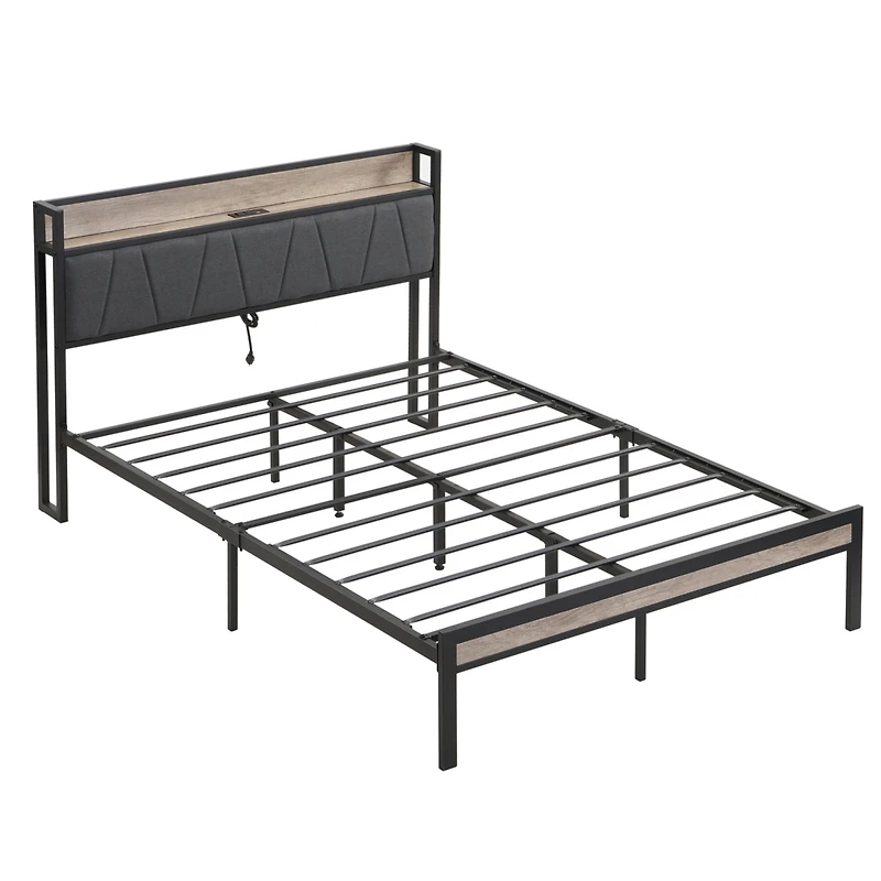 Metal Platform Bed Frame with Storage