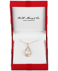 Honora Cultured Freshwater Pearl (9mm) and Diamond Accent Pendant 18" Necklace 14k Gold
