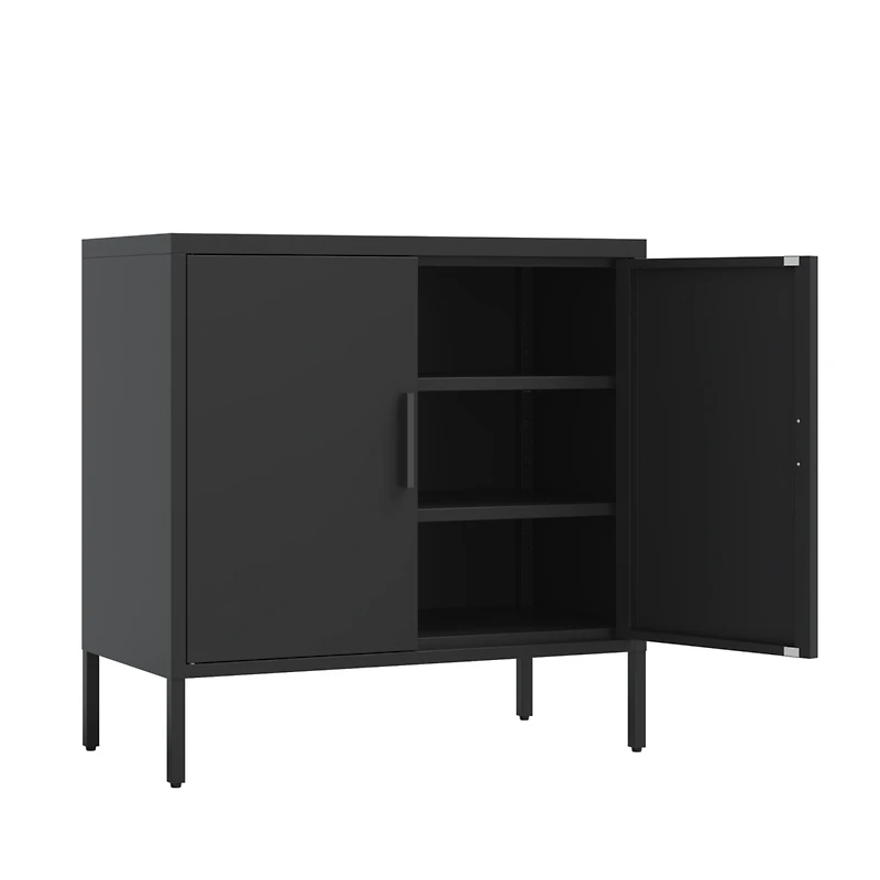 Simplie Fun Steel Cabinet with 2 Doors, 2 Shelves, Lockable