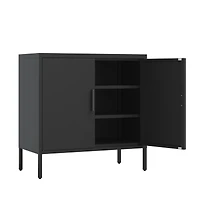 Simplie Fun Steel Cabinet with 2 Doors, 2 Shelves, Lockable
