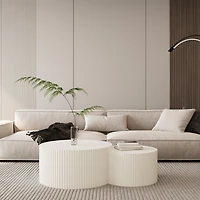 Streamdale Vertical Stripe Nesting Coffee Table Set (2 pcs)