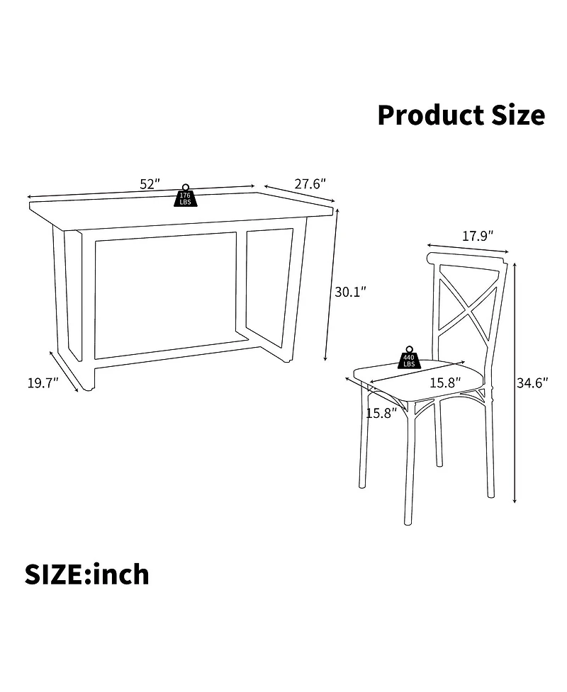 Streamdale Furniture 7-Piece Dining Set for Kitchen and Living Room