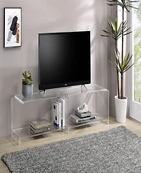 Fox Hill Trading Richard 71" W x 13.8" D x 16" H Two-Tier Acrylic Tv Stand