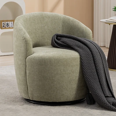 Streamdale Swivel Accent Armchair in Light Green Chenille Fabric
