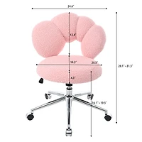 Simplie Fun 360 Swivel Height Adjustable, Swivel Chair, Teddy Fabric, Home Office Chair